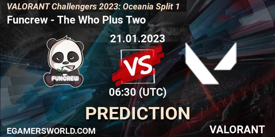Prognoza Funcrew - The Who Plus Two. 21.01.2023 at 06:30, VALORANT, VALORANT Challengers 2023: Oceania Split 1