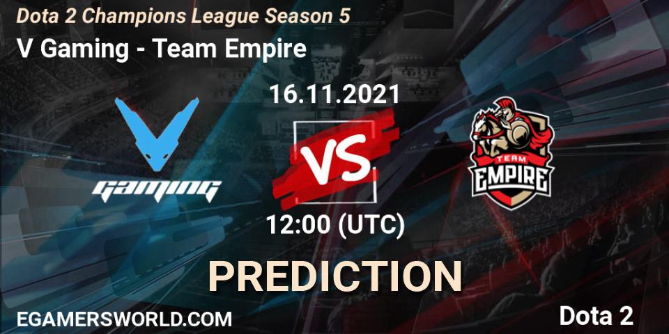 Prognoza V Gaming - Team Empire. 16.11.2021 at 12:03, Dota 2, Dota 2 Champions League 2021 Season 5