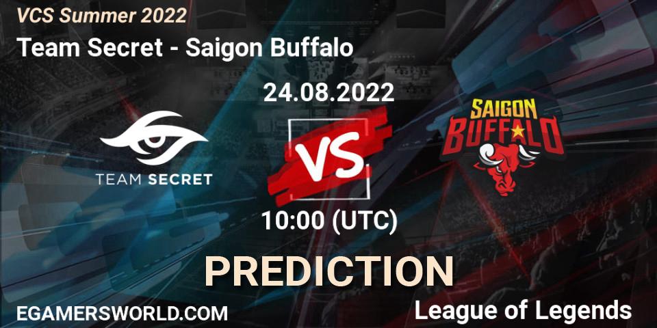 Prognoza Team Secret - Saigon Buffalo. 24.08.2022 at 10:00, LoL, VCS Summer 2022
