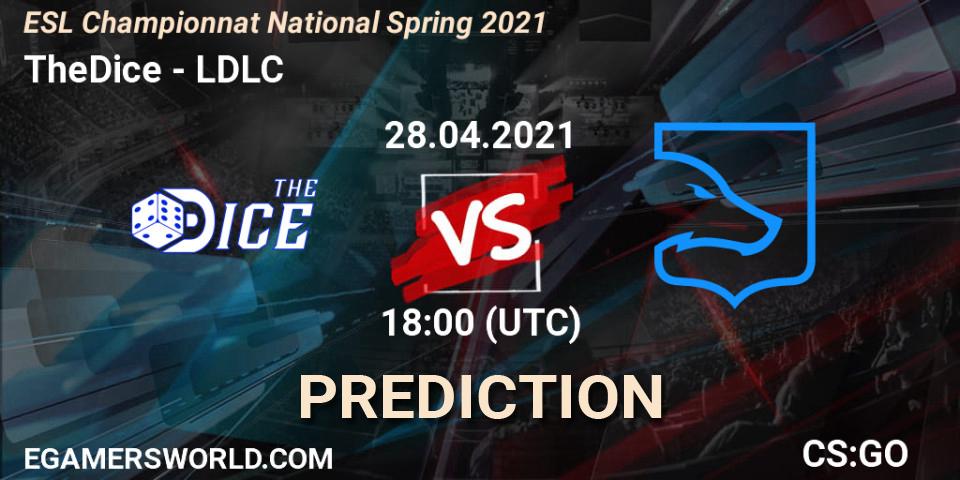 Prognoza TheDice - LDLC. 28.04.2021 at 18:00, Counter-Strike (CS2), ESL Championnat National Spring 2021