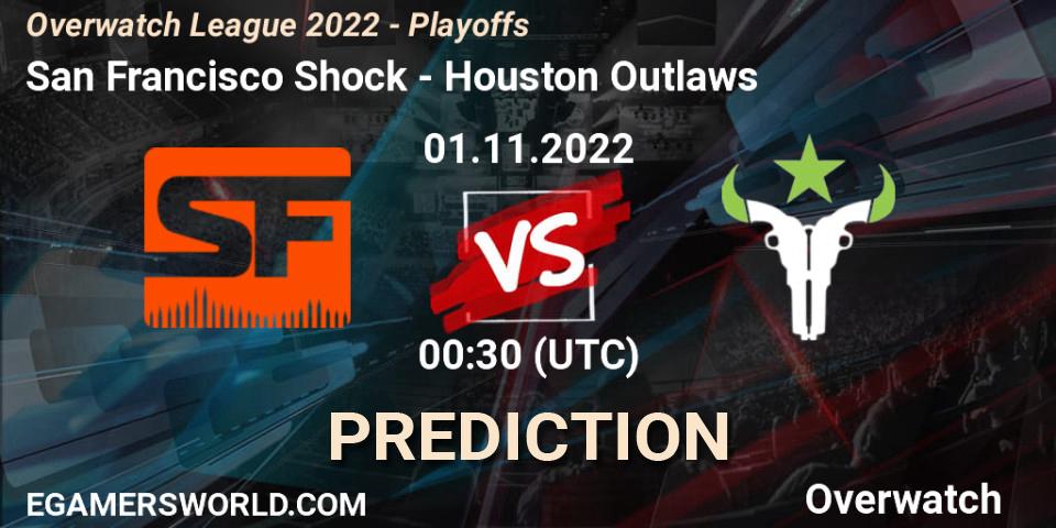 Prognoza San Francisco Shock - Houston Outlaws. 01.11.22, Overwatch, Overwatch League 2022 - Playoffs