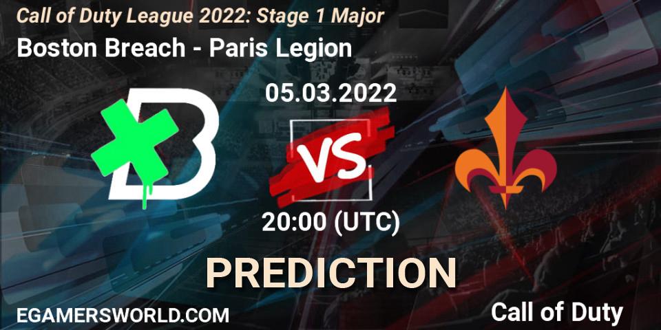 Prognoza Boston Breach - Paris Legion. 05.03.2022 at 20:00, Call of Duty, Call of Duty League 2022: Stage 1 Major