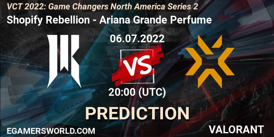 Prognoza Shopify Rebellion - Ariana Grande Perfume. 06.07.2022 at 20:10, VALORANT, VCT 2022: Game Changers North America Series 2