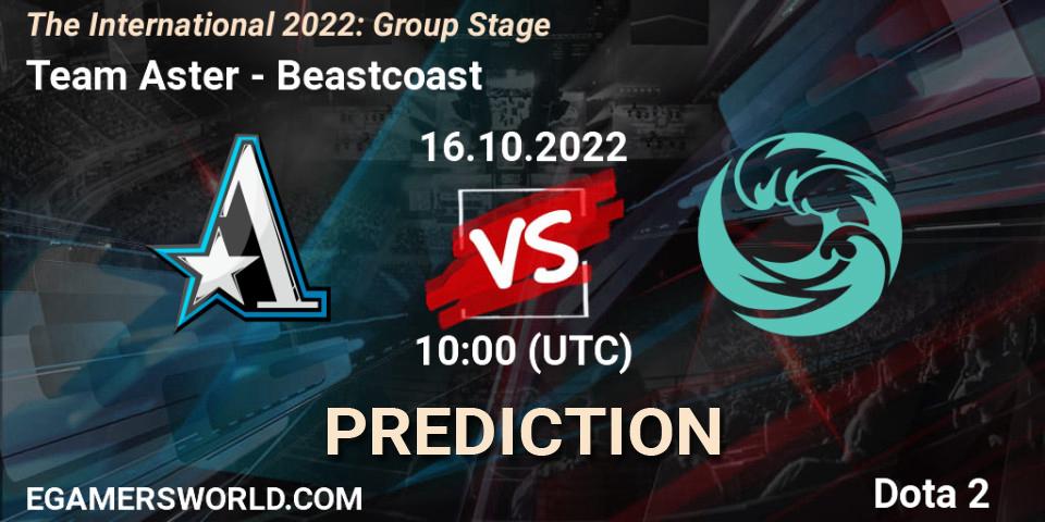 Prognoza Team Aster - Beastcoast. 16.10.22, Dota 2, The International 2022: Group Stage