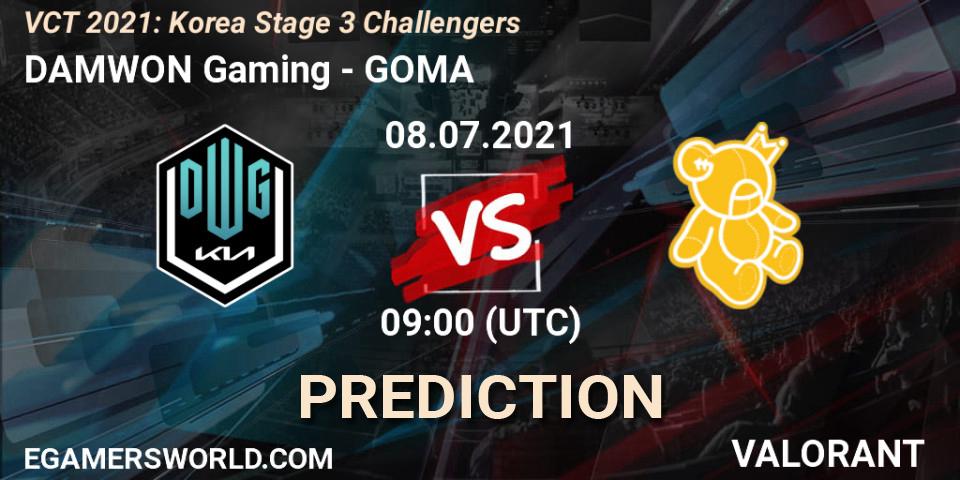 Prognoza DAMWON Gaming - GOMA. 08.07.2021 at 09:00, VALORANT, VCT 2021: Korea Stage 3 Challengers