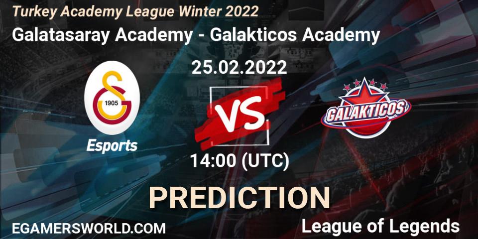 Prognoza Galatasaray Academy - Galakticos Academy. 25.02.2022 at 14:00, LoL, Turkey Academy League Winter 2022