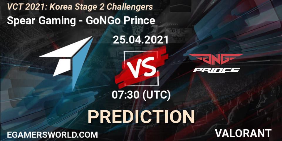 Prognoza Spear Gaming - GoNGo Prince. 25.04.2021 at 07:30, VALORANT, VCT 2021: Korea Stage 2 Challengers