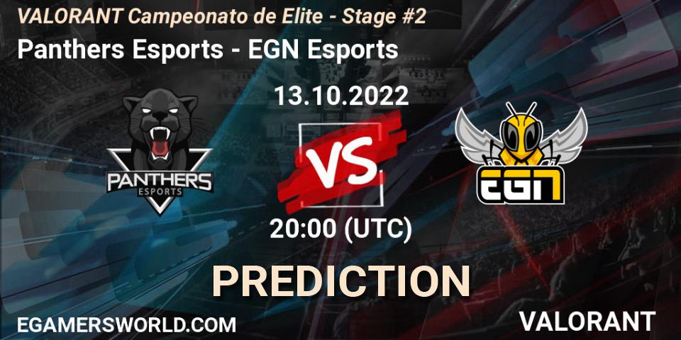 Prognoza Panthers Esports - EGN Esports. 13.10.2022 at 20:10, VALORANT, VALORANT Campeonato de Elite - Stage #2