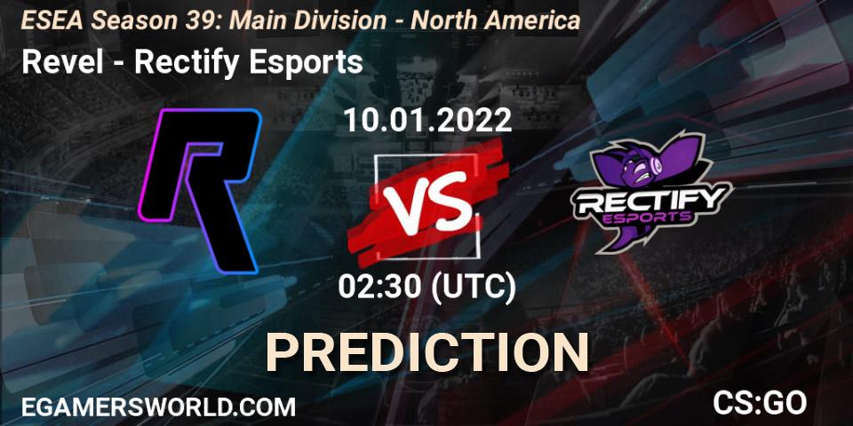Prognoza Revel - Rectify Esports. 10.01.2022 at 01:00, Counter-Strike (CS2), ESEA Season 39: Main Division - North America