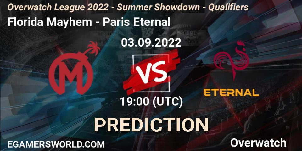 Prognoza Florida Mayhem - Paris Eternal. 03.09.22, Overwatch, Overwatch League 2022 - Summer Showdown - Qualifiers