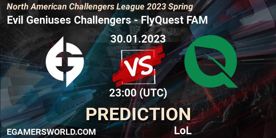 Prognoza Evil Geniuses Challengers - FlyQuest FAM. 30.01.23, LoL, NACL 2023 Spring - Group Stage