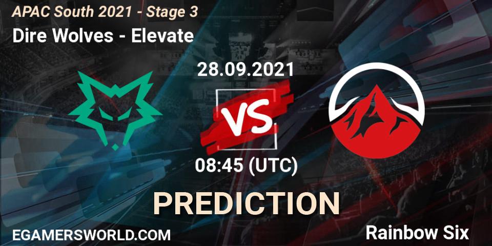 Prognoza Dire Wolves - Elevate. 28.09.2021 at 08:45, Rainbow Six, APAC South 2021 - Stage 3