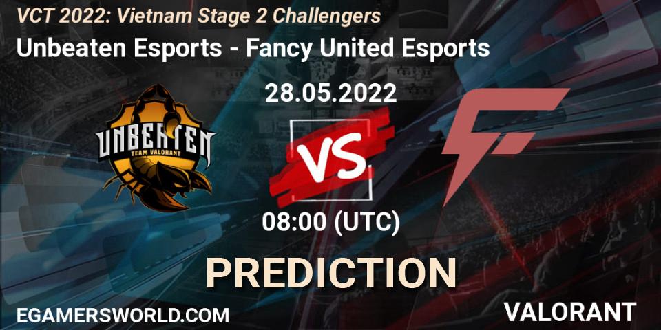 Prognoza Unbeaten Esports - Fancy United Esports. 28.05.2022 at 05:00, VALORANT, VCT 2022: Vietnam Stage 2 Challengers