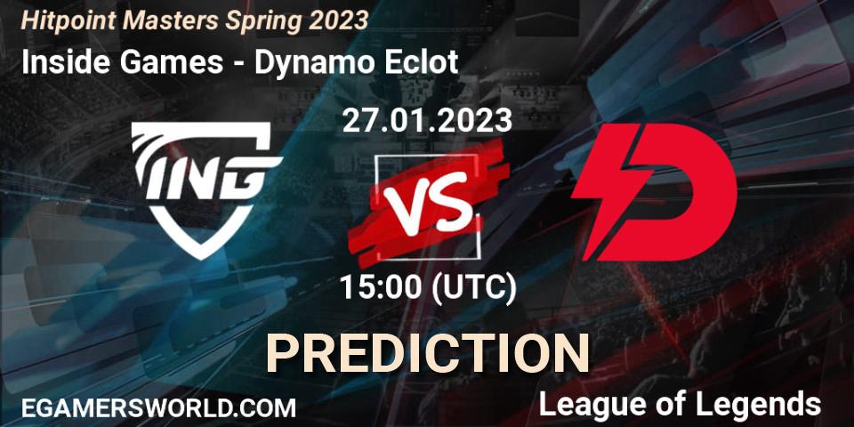 Prognoza Inside Games - Dynamo Eclot. 27.01.2023 at 16:00, LoL, Hitpoint Masters Spring 2023