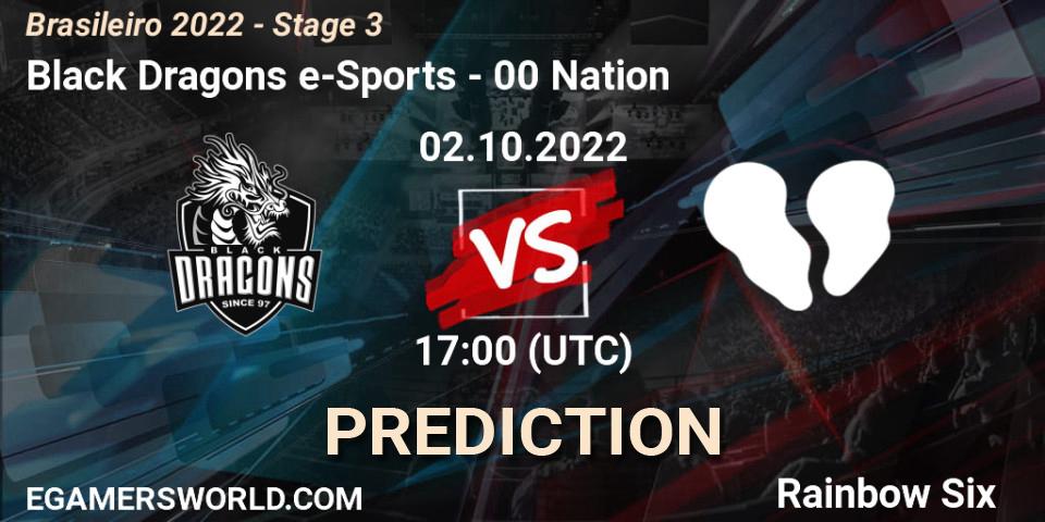 Prognoza Black Dragons e-Sports - 00 Nation. 02.10.2022 at 17:00, Rainbow Six, Brasileirão 2022 - Stage 3