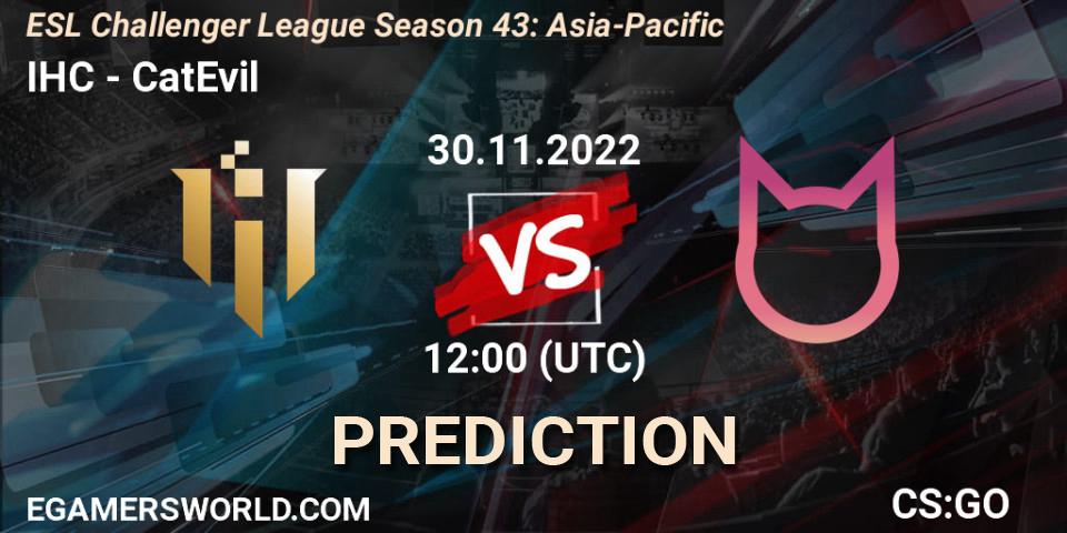 Prognoza IHC - CatEvil. 30.11.22, CS2 (CS:GO), ESL Challenger League Season 43: Asia-Pacific