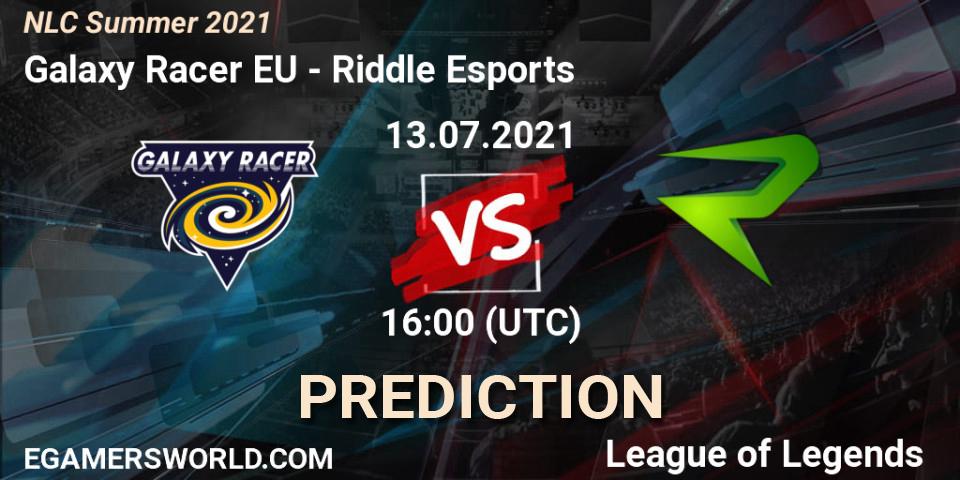 Prognoza Galaxy Racer EU - Riddle Esports. 13.07.2021 at 16:00, LoL, NLC Summer 2021