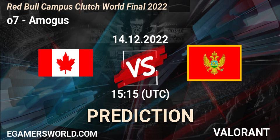 Prognoza o7 - Amogus. 14.12.2022 at 15:15, VALORANT, Red Bull Campus Clutch World Final 2022