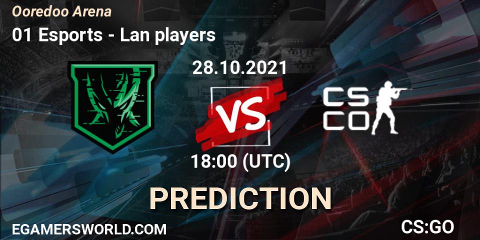 Prognoza 01 Esports - Lan players. 28.10.2021 at 17:30, Counter-Strike (CS2), Ooredoo Arena