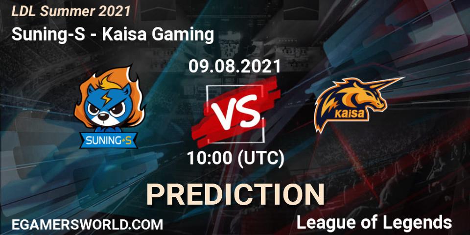Prognoza Suning-S - Kaisa Gaming. 09.08.21, LoL, LDL Summer 2021