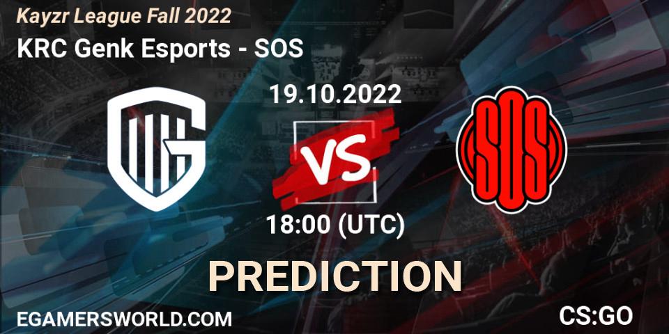 Prognoza KRC Genk Esports - SOS. 19.10.2022 at 18:00, Counter-Strike (CS2), Kayzr League Fall 2022