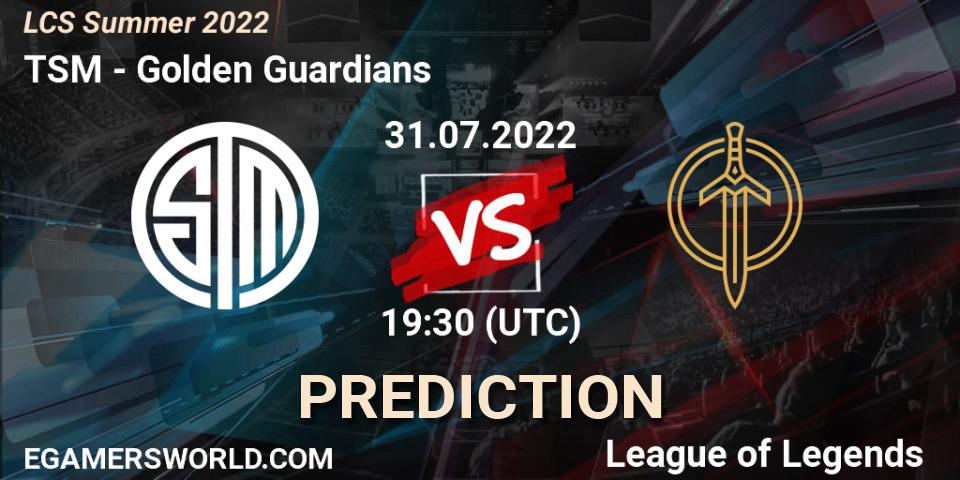 Prognoza TSM - Golden Guardians. 31.07.22, LoL, LCS Summer 2022