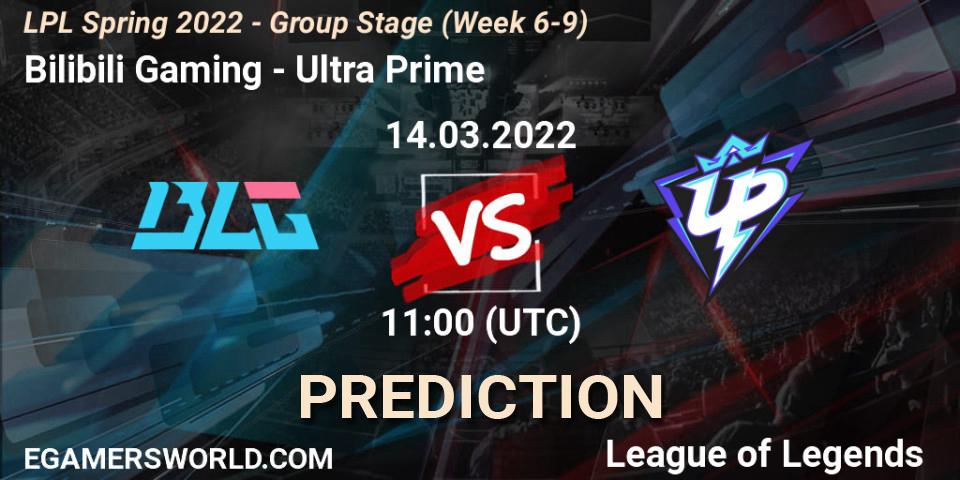 Prognoza Bilibili Gaming - Ultra Prime. 14.03.2022 at 11:00, LoL, LPL Spring 2022 - Group Stage (Week 6-9)