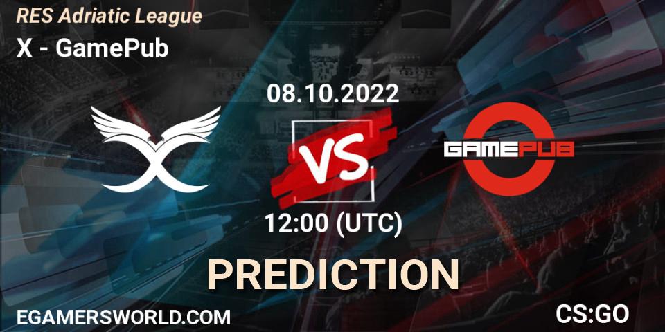 Prognoza X - GamePub. 08.10.2022 at 12:00, Counter-Strike (CS2), RES Adriatic League