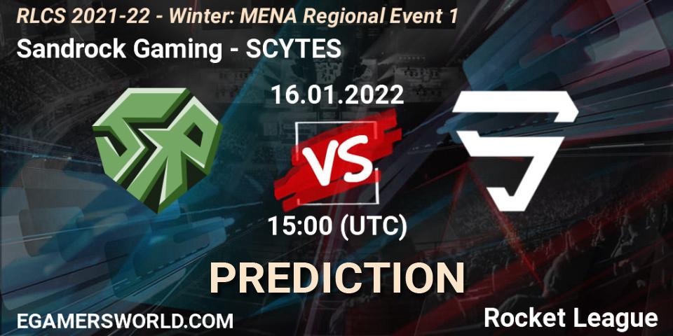 Prognoza Sandrock Gaming - SCYTES. 16.01.2022 at 15:00, Rocket League, RLCS 2021-22 - Winter: MENA Regional Event 1