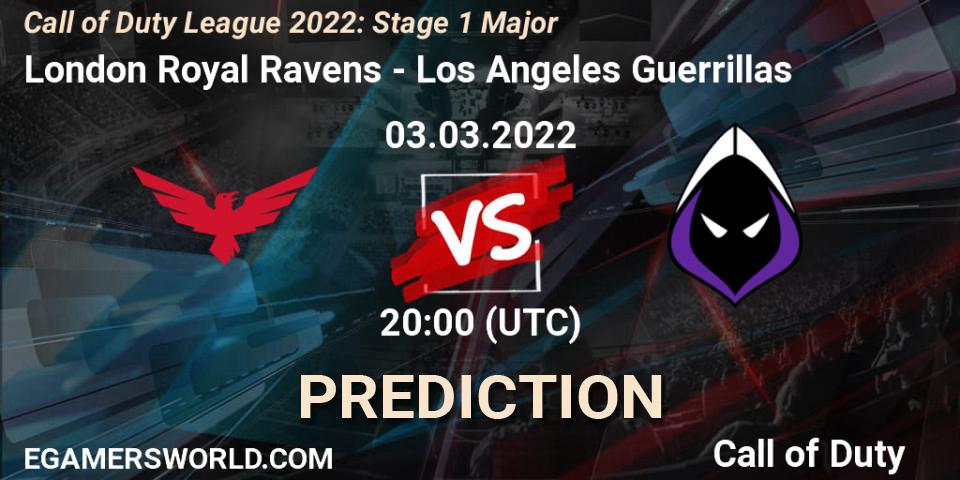 Prognoza London Royal Ravens - Los Angeles Guerrillas. 03.03.2022 at 20:00, Call of Duty, Call of Duty League 2022: Stage 1 Major