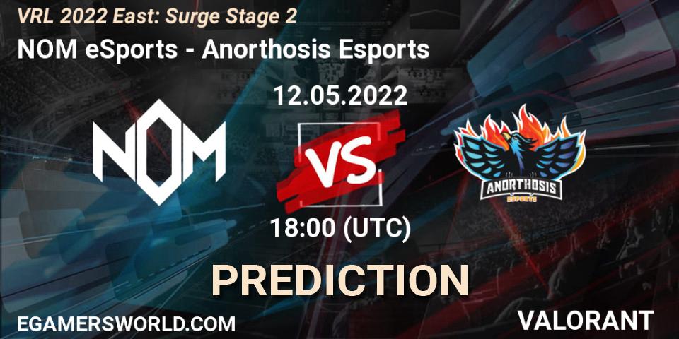 Prognoza NOM eSports - Anorthosis Esports. 12.05.2022 at 18:45, VALORANT, VRL 2022 East: Surge Stage 2