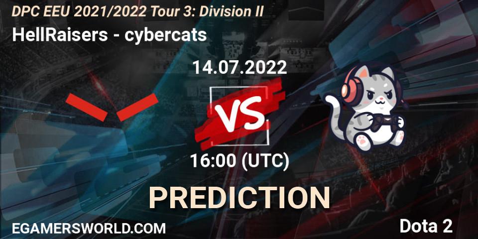 Prognoza HellRaisers - cybercats. 14.07.2022 at 17:10, Dota 2, DPC EEU 2021/2022 Tour 3: Division II