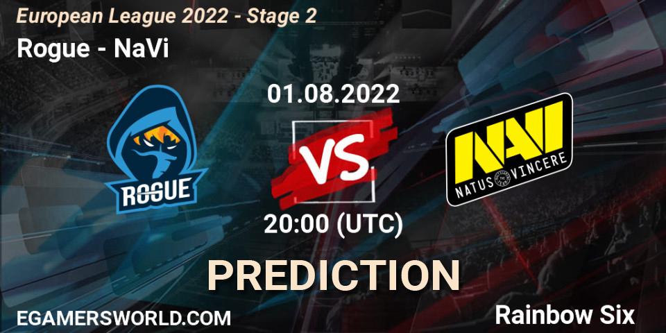 Prognoza Rogue - NaVi. 01.08.22, Rainbow Six, European League 2022 - Stage 2