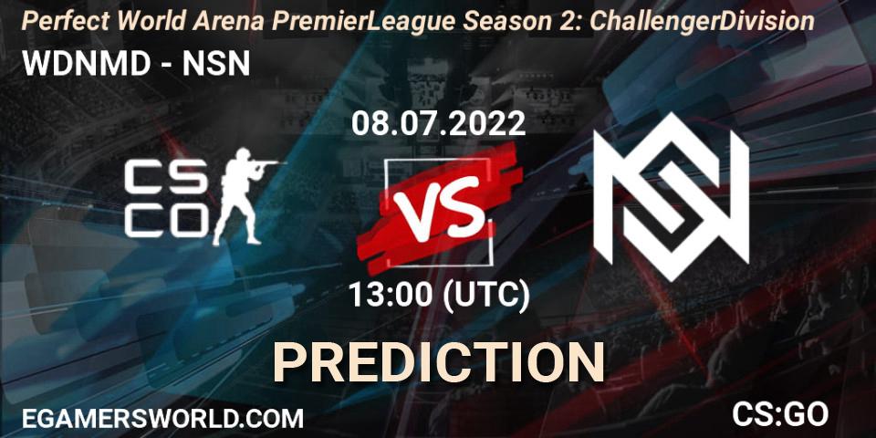 Prognoza WDNMD - NSN. 08.07.2022 at 07:00, Counter-Strike (CS2), Perfect World Arena Premier League Season 2: Challenger Division