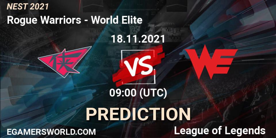Prognoza Rogue Warriors - World Elite. 18.11.2021 at 09:00, LoL, NEST 2021