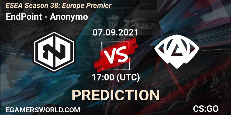 Prognoza EndPoint - Anonymo. 07.09.2021 at 17:00, Counter-Strike (CS2), ESEA Season 38: Europe Premier