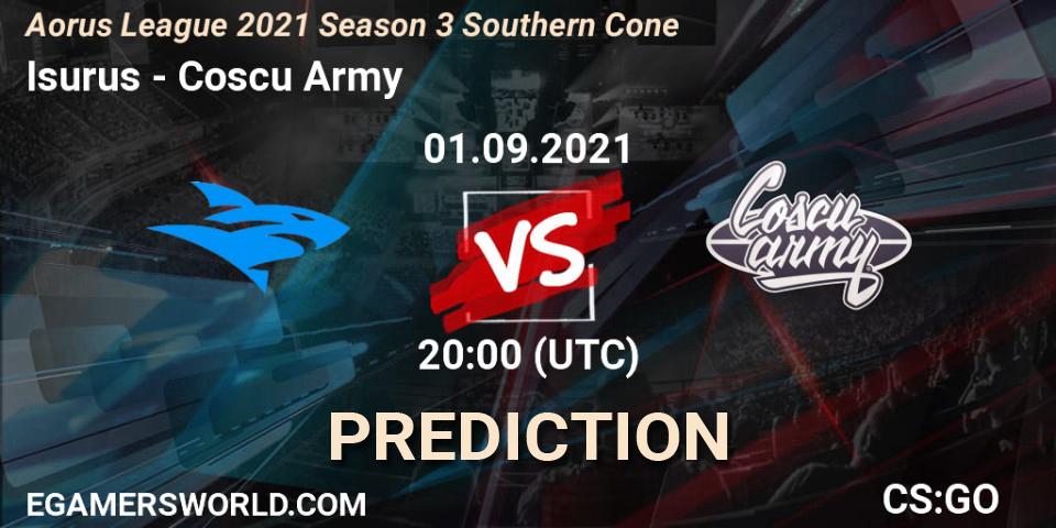 Prognoza Isurus - Coscu Army. 01.09.2021 at 20:10, Counter-Strike (CS2), Aorus League 2021 Season 3 Southern Cone