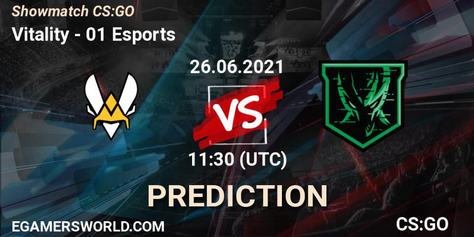 Prognoza Vitality - 01 Esports. 26.06.2021 at 11:30, Counter-Strike (CS2), Showmatch CS:GO