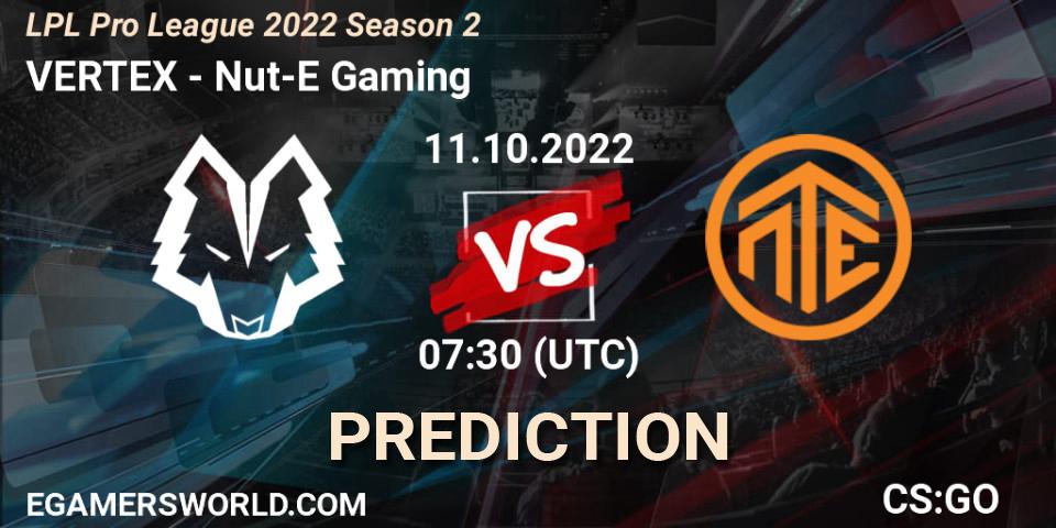 Prognoza VERTEX - Nut-E Gaming. 11.10.2022 at 07:30, Counter-Strike (CS2), LPL Pro League 2022 Season 2