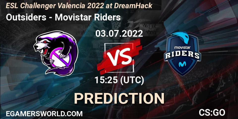 Prognoza Outsiders - Movistar Riders. 03.07.2022 at 15:25, Counter-Strike (CS2), ESL Challenger Valencia 2022 at DreamHack