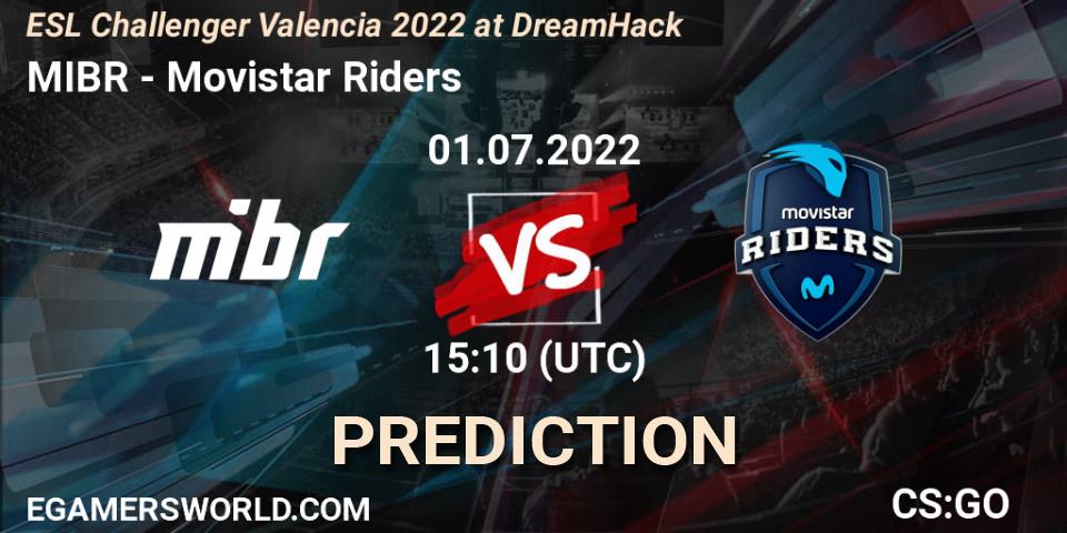 Prognoza MIBR - Movistar Riders. 01.07.2022 at 15:25, Counter-Strike (CS2), ESL Challenger Valencia 2022 at DreamHack