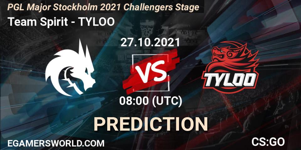 Prognoza Team Spirit - TYLOO. 27.10.2021 at 08:10, Counter-Strike (CS2), PGL Major Stockholm 2021 Challengers Stage