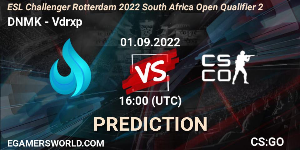 Prognoza DNMK - Vdrxp Gaming. 01.09.22, CS2 (CS:GO), ESL Challenger Rotterdam 2022 South Africa Open Qualifier 2