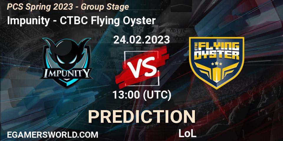 Prognoza Impunity - CTBC Flying Oyster. 10.02.23, LoL, PCS Spring 2023 - Group Stage