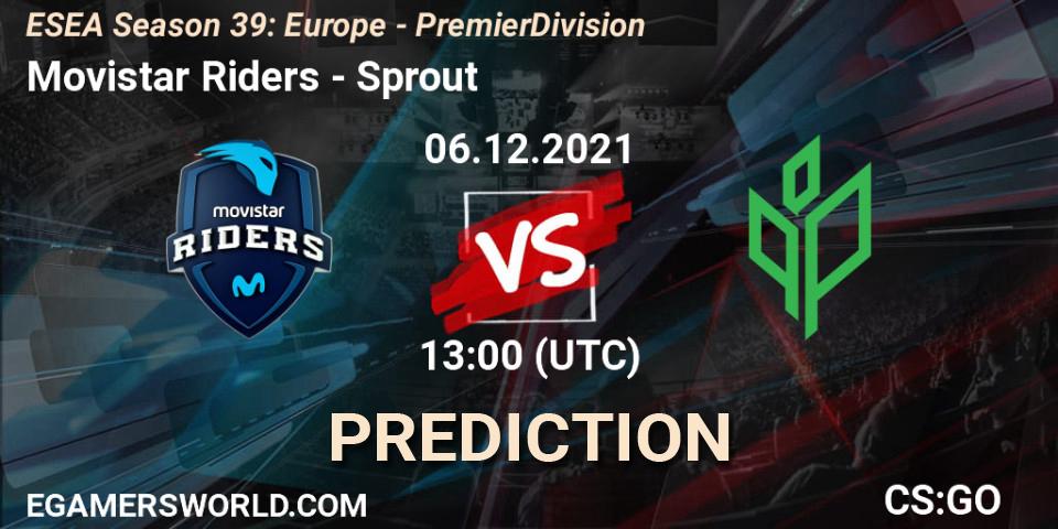Prognoza Movistar Riders - Sprout. 06.12.2021 at 17:00, Counter-Strike (CS2), ESEA Season 39: Europe - Premier Division