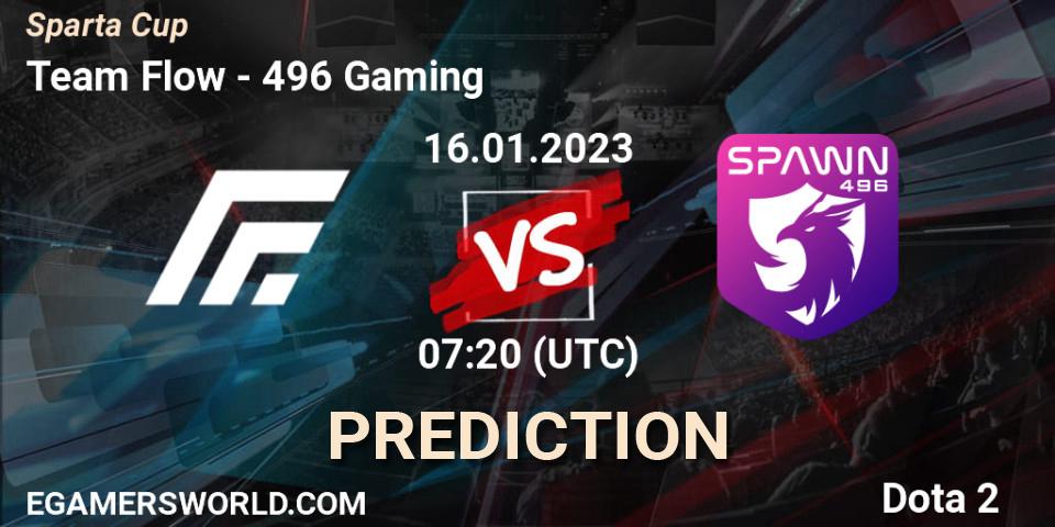 Prognoza Team Flow - 496 Gaming. 16.01.2023 at 07:20, Dota 2, Sparta Cup