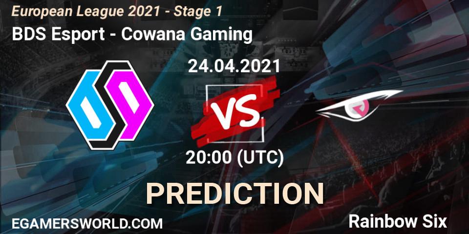 Prognoza BDS Esport - Cowana Gaming. 24.04.2021 at 19:00, Rainbow Six, European League 2021 - Stage 1