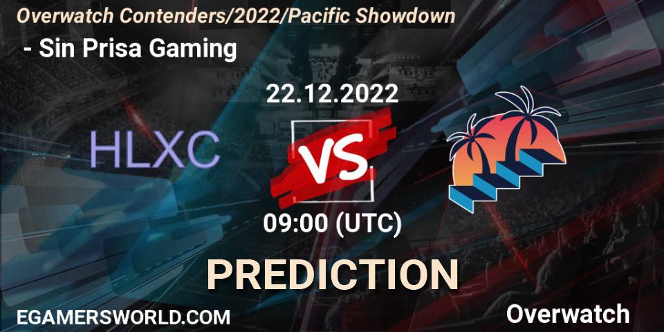 Prognoza 荷兰小车 - Sin Prisa Gaming. 22.12.22, Overwatch, Overwatch Contenders 2022 Pacific Showdown