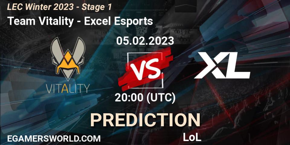 Prognoza Team Vitality - Excel Esports. 06.02.23, LoL, LEC Winter 2023 - Stage 1
