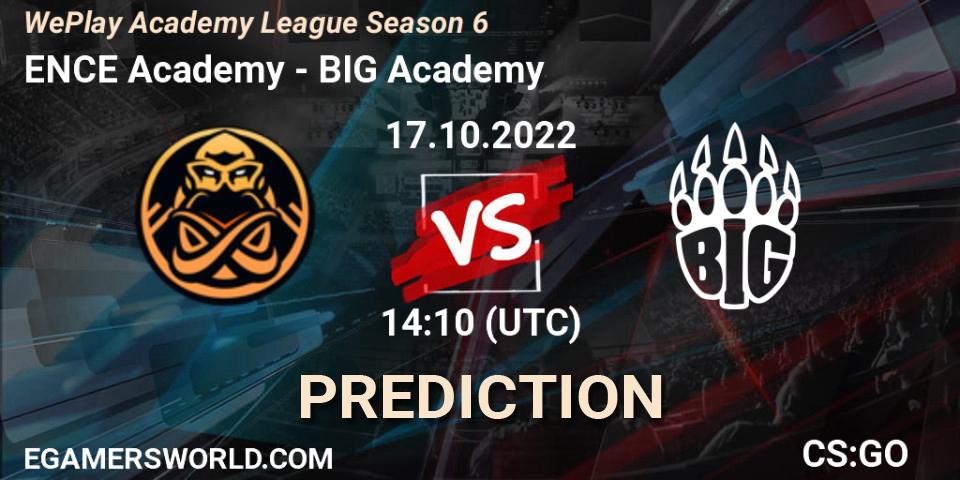 Prognoza ENCE Academy - BIG Academy. 17.10.2022 at 14:00, Counter-Strike (CS2), WePlay Academy League Season 6